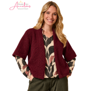 FOS gilet Lia teddy 7923 wijnrood